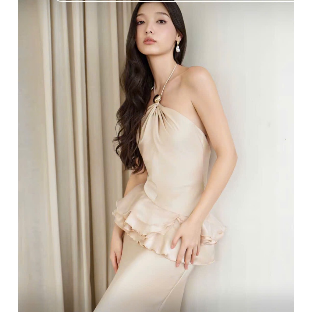 Đầm Hở Lưng Lụa Hàn Cao Cấp – Thiết Kế Sang Trọng, Tôn Dáng, Che Vòng Hai, Phù Hợp Dự Tiệc Và Hẹn Hò