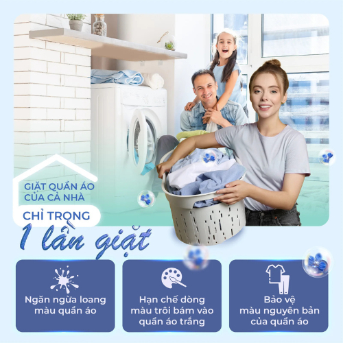Giấy giặt quần áo chống loang màu hương phong lan Color Catcher Laundry Sheet Orchid (40 miếng)