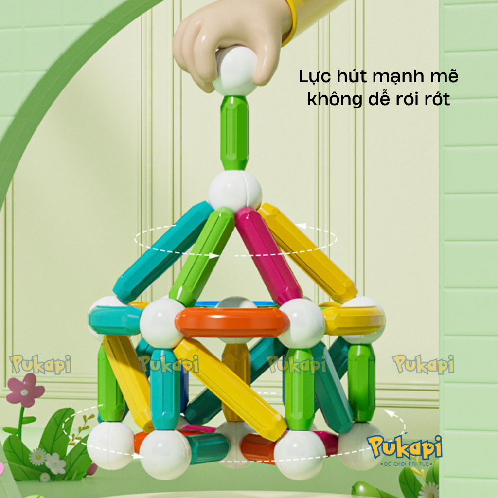 Đồ Chơi Nam Châm Xếp Hình Bộ Xếp Hình Nam Châm 72 Chi Tiết Lắp Ghép Sáng Tạo Đa Dạng Màu Sắc - Đồ Chơi Cho Bé PUKAPI