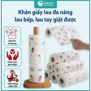 Khăn giấy lau đa năng lau bếp, lau tay cuộn trắng có thể giặt được và tái sử dụng