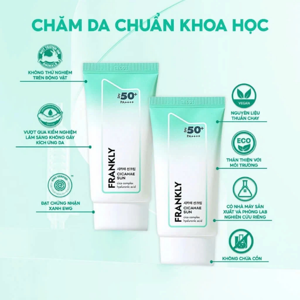 Kem chống nắng FRANKLY Bright Up Sun/CICA HAE Sun SPF 50+ PA++++ 50ml