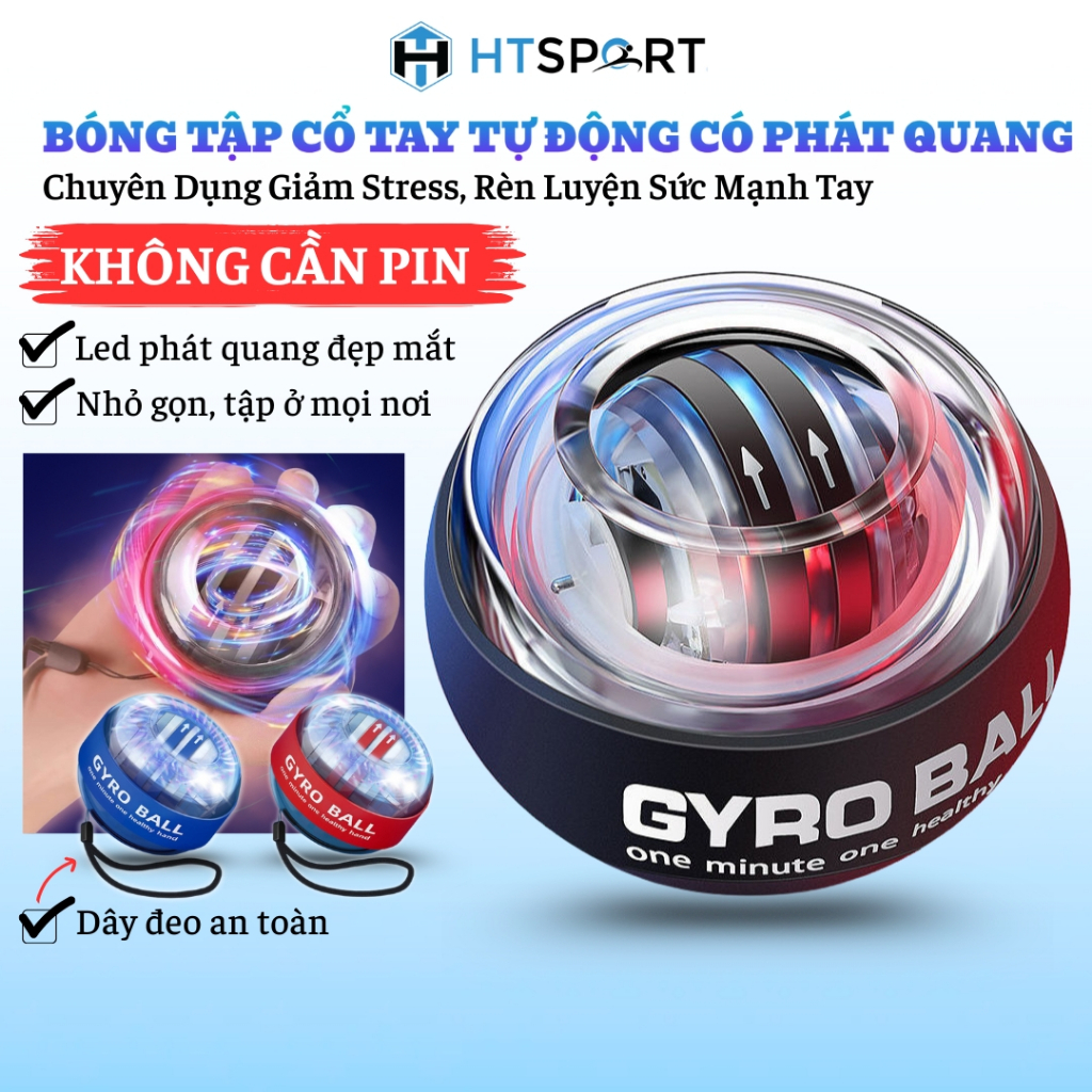 Bóng Tập Cổ Tay Phát Quang Tự Động, Thiết Bị Chuyên Dụng Cầm Tay Giảm Stress Rèn Luyện Sức Mạnh Có Đèn Led