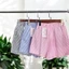 Quần Sooc Đùi Sọc Kẻ Nữ Dáng Xuông Mặc Ở Nhà, Vải Kate Cotton Mịn Thoáng Mát-QK001