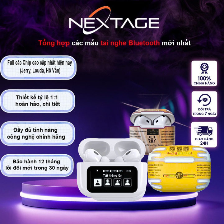 Tai Nghe Bluetooth  A2/A3/Gen2 Cao Cấp - Xuyên Âm/Chống Ồn - Bass Căng - Có Mic  - Full Tính Năng - Chính Hãng NEXTAGE