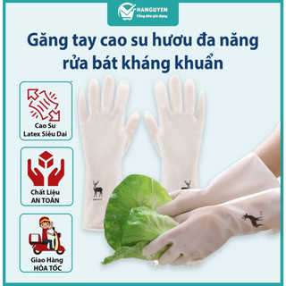 Găng tay cao su hươu đa năng rửa bát kháng khuẩn chống ăn mòn bảo vệ tay #A200