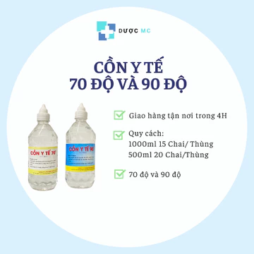 [SỈ THÙNG 20 CHAI] Cồn y tế Sagopharco 1000ml và 500ml 70 độ và 90 độ