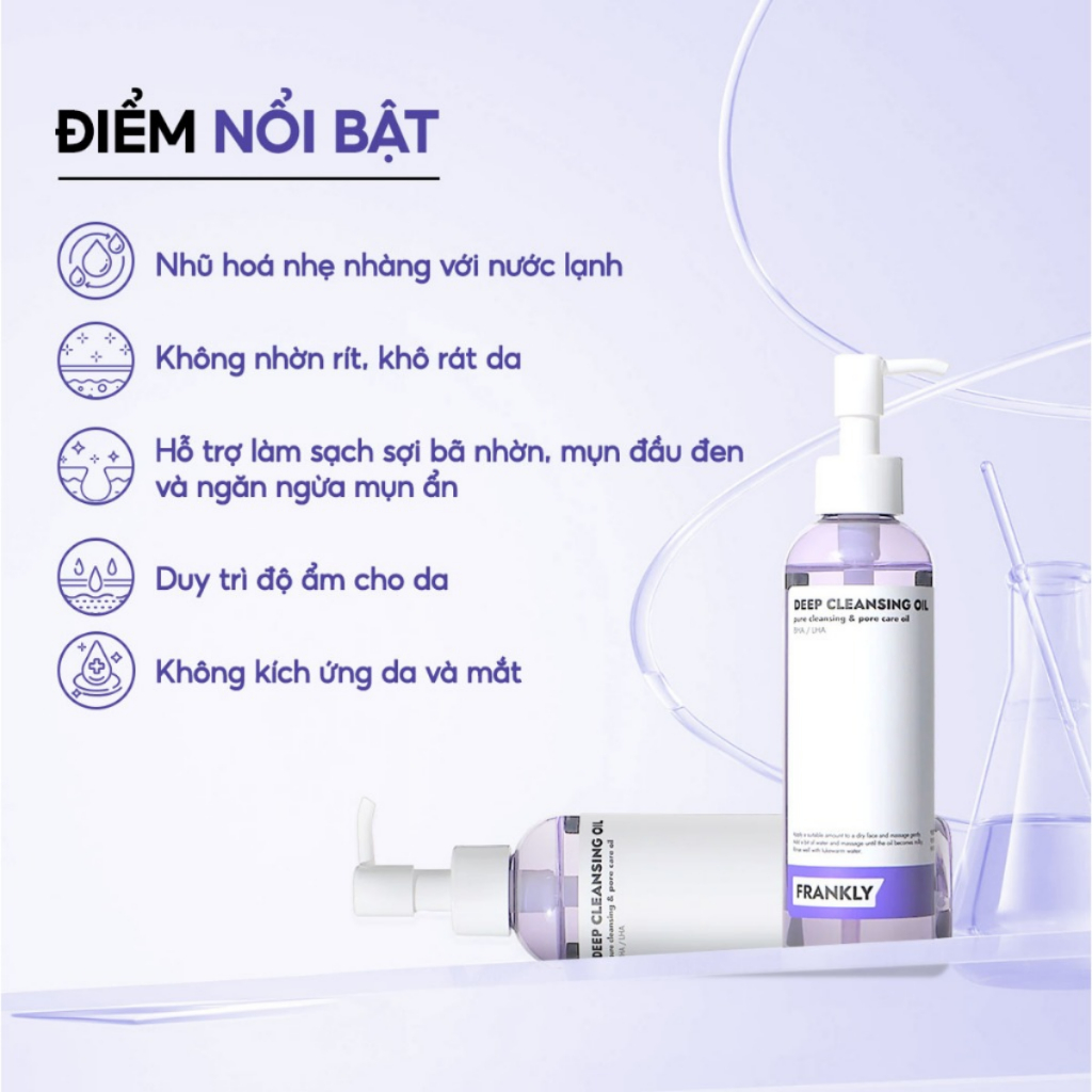 Dầu Tẩy Trang BHA/LHA Làm Sạch Sợi Bã Nhờn & Mụn Đầu Đen Frankly Deep Cleansing Oil 200ml