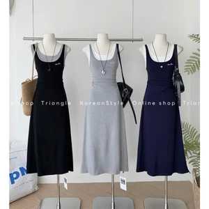 TRIANGLE - Hua Dress (Cân nhắc kỹ, return is not welcomed)- Đầm thun giả hai mảnh phong cách Hàn Quốc