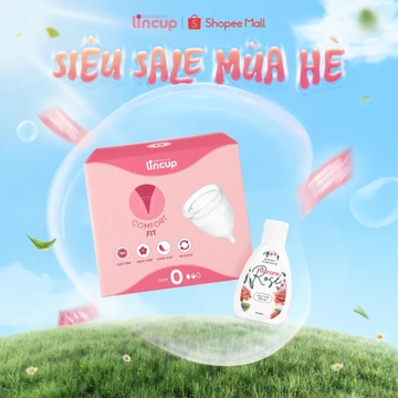 Combo cốc nguyệt san Lincup và dung dịch vệ sinh rửa cốc Lincare Rose 50ml
