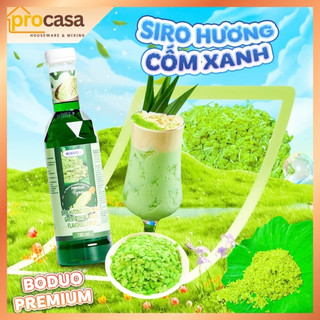750ml - Siro Hương Cốm Xanh Boduo Premium – Hương Vị Truyền Thống – Dùng Pha Chế Trà Sữa, Đá Xay, yogourt, pudding