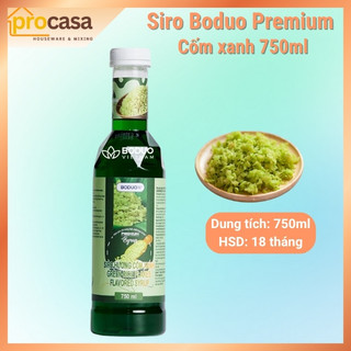 750ml - Siro Hương Cốm Xanh Boduo Premium – Hương Vị Truyền Thống – Dùng Pha Chế Trà Sữa, Đá Xay, yogourt, pudding