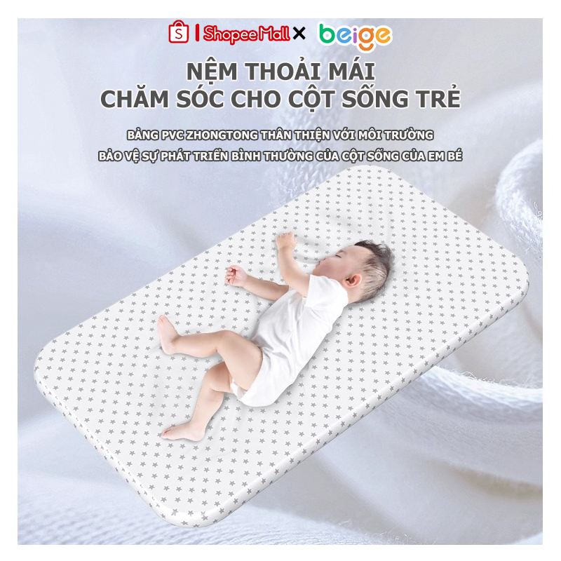 Nôi Đa Năng Beige, giường ngủ cho bé, Ghép Giường, Chống Trào Ngược | An Toàn Tuyệt Đối Cho Bé