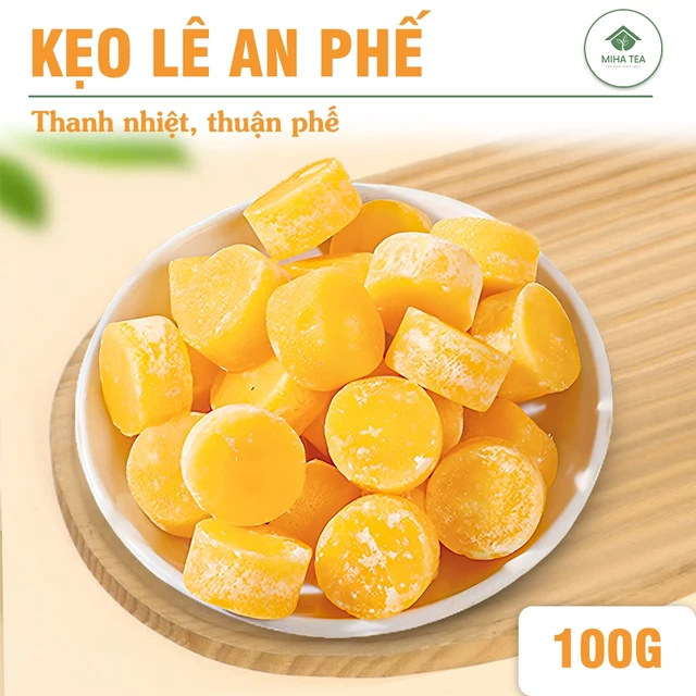 Kẹo lê an phế 100g, kẹo ngậm ho nhà họ Chu, giúp hỗ trợ giảm ho, tiêu đờm, khan tiếng - MIHA TEA