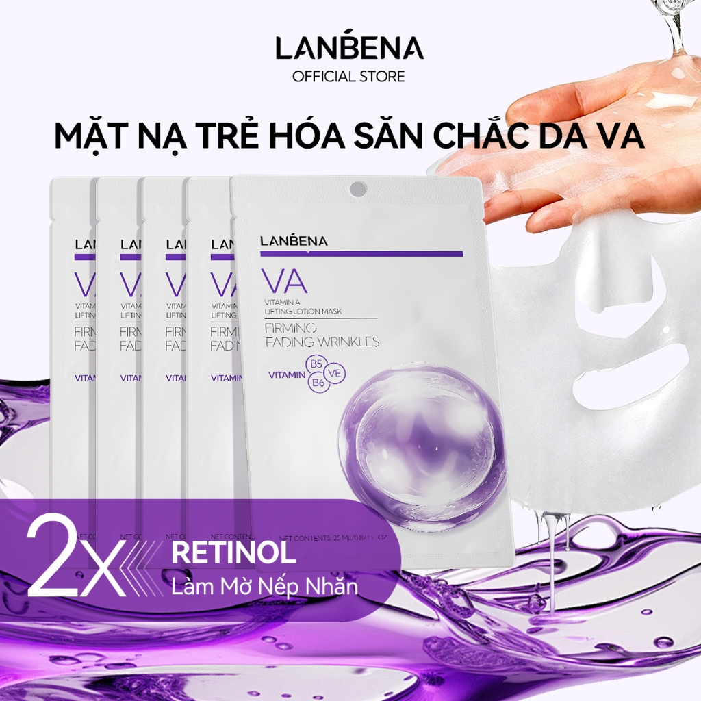 LANBENA Mặt nạ dưỡng da (5pcs) -B5/B3/BHA/VC/VA chiết xuất thực vật dưỡng ẩm loại hỗ trợ dưỡng ẩm, giảm mụn,Skincare