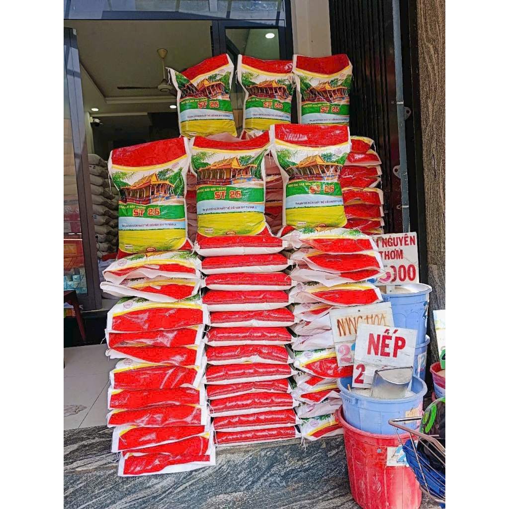 10kg Gạo ST25 Sóc Trăng loại 1 - Lúa mới - dẻo dai thơm, mềm cơm - Không chất bảo quản, không chất tạo mùi