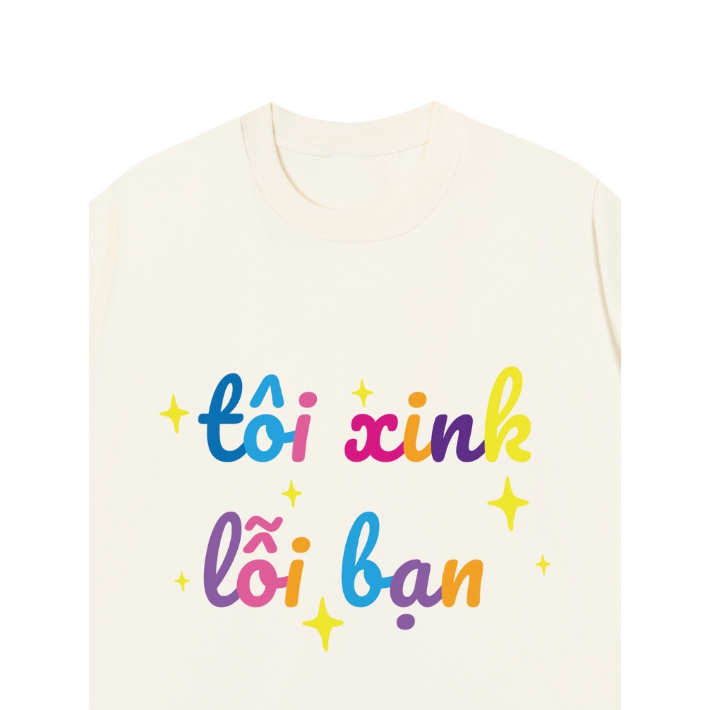 Áo Vớ Vẩn Vui Tươi REDLABEL Áo Thun TÔI XINK LỖI BẠN Cotton 100% Oversize Nam Nữ TS26
