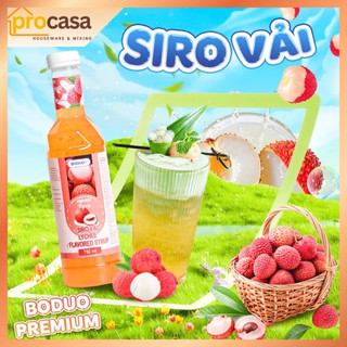 750ml - Siro Vải Boduo Premium – Hương Vải Tự Nhiên – Pha Trà Trái Cây, Trà Sữa, Soda - Nguyên liệu pha chế