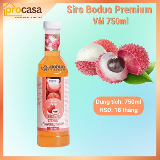 750ml - Siro Vải Boduo Premium – Hương Vải Tự Nhiên – Pha Trà Trái Cây, Trà Sữa, Soda - Nguyên liệu pha chế