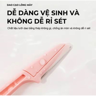 Set 3 Dao Cạo Lông Mày An Toàn Chống Trầy-Bộ Dao Cạo Có Thể Gập Lại Kèm Lưỡi Thay Đa Năng