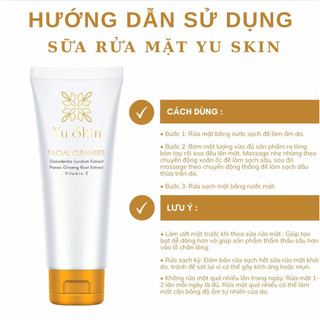 SỮA RỬA MẶT YU SKIN 100ML DÀNH CHO MỌI LOẠI DA HỖ TRỢ SẠCH SÂU