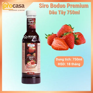750ml - Siro Dâu Tây Boduo Premium – Dùng Cho Trà, Soda, Yogurt, Cocktails, trà trái cây, trà sữa - Nguyên liệu pha chế