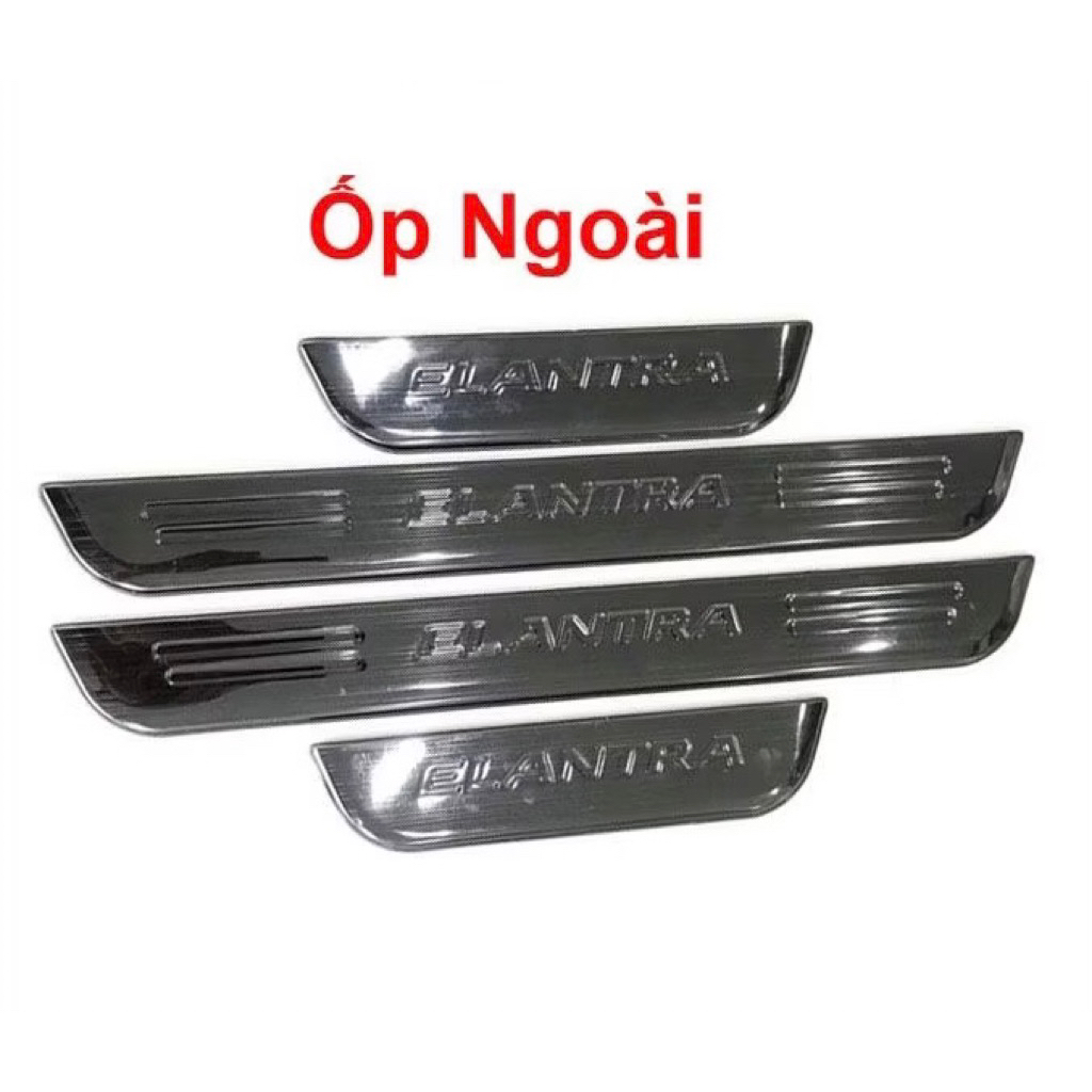 Ốp bậc cửa, nẹp bước chân xe Huyndai Elantra 2016-2022 vân Titan hàng cao cấp