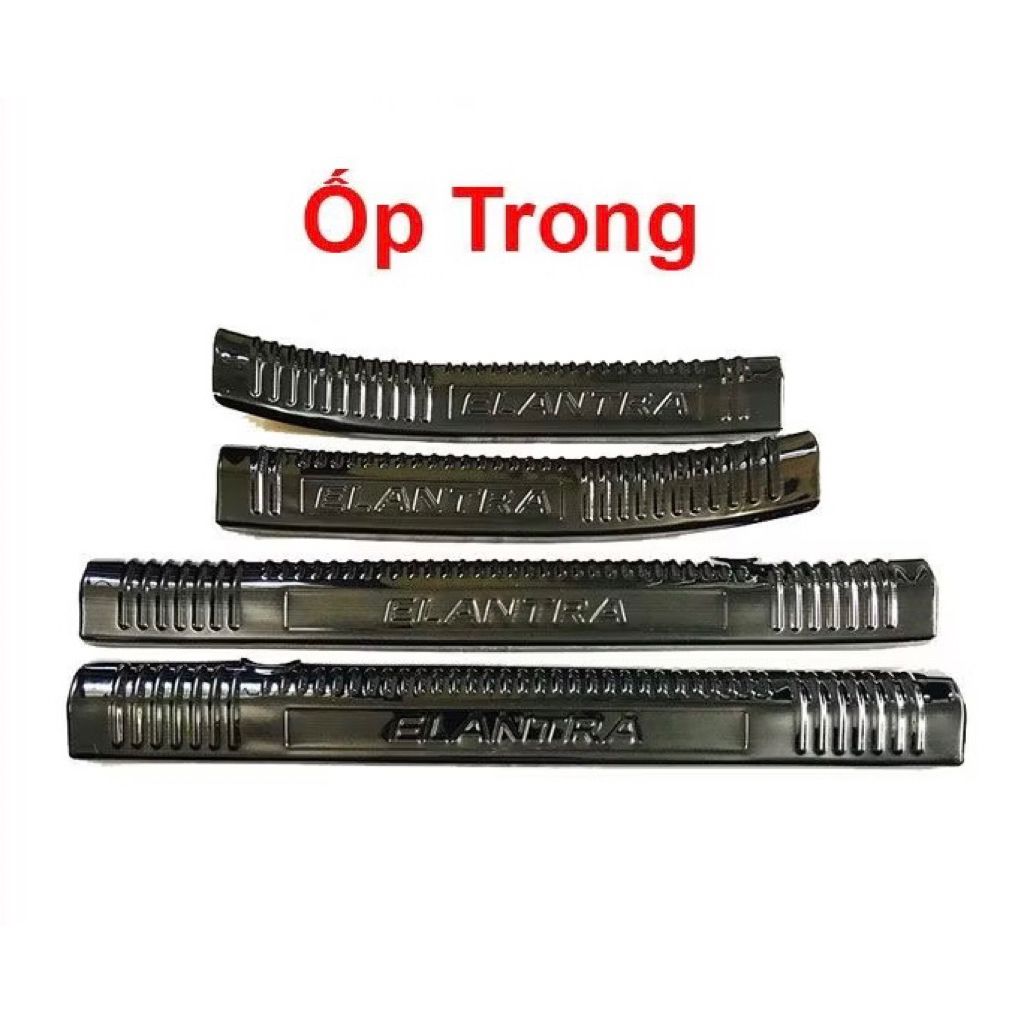 Ốp bậc cửa, nẹp bước chân xe Huyndai Elantra 2016-2022 vân Titan hàng cao cấp