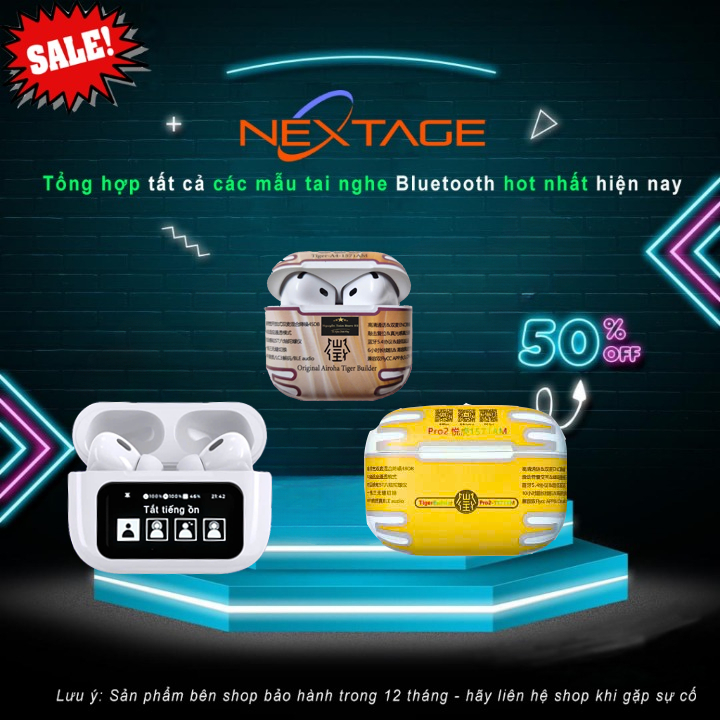 Tai Nghe Bluetooth A2/A3/Gen2 Cao Cấp - Xuyên Âm/Chống Ồn - Bass Căng - Có Mic - Đầy Đủ Tính Năng - Chính Hãng NEXTAGE