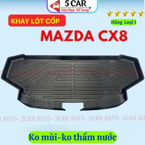LÓT CỐP nhựa dẻo xe Mazda CX8 giữ sạch cốp không mùi , không thấm nước, dễ dàng vệ sinh- Bản 7 chỗ cao cấp