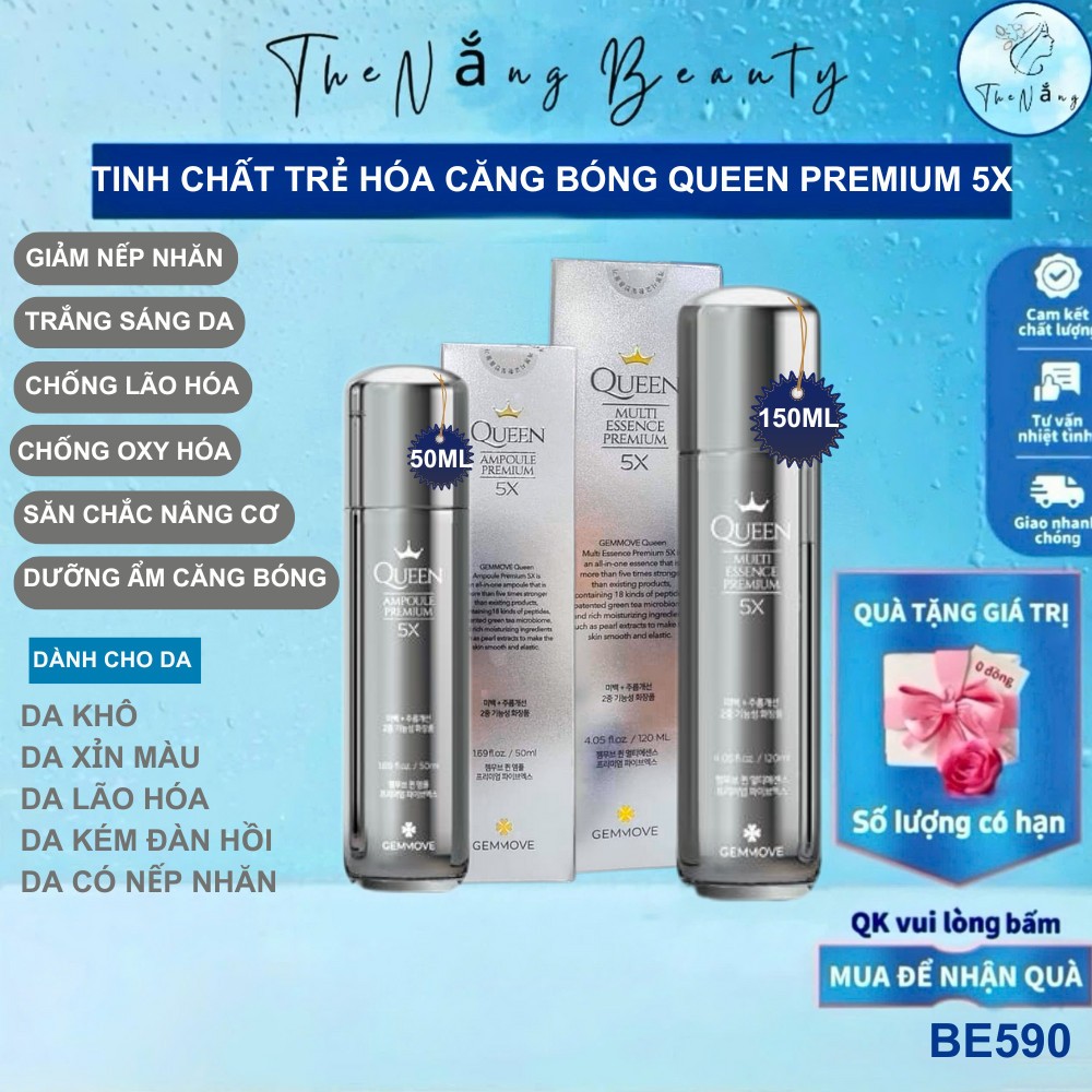 Dưỡng Da GEMMOVE QUEEN MULTI ESSENCE & AMPOULE PREMIUM 5X BE590 