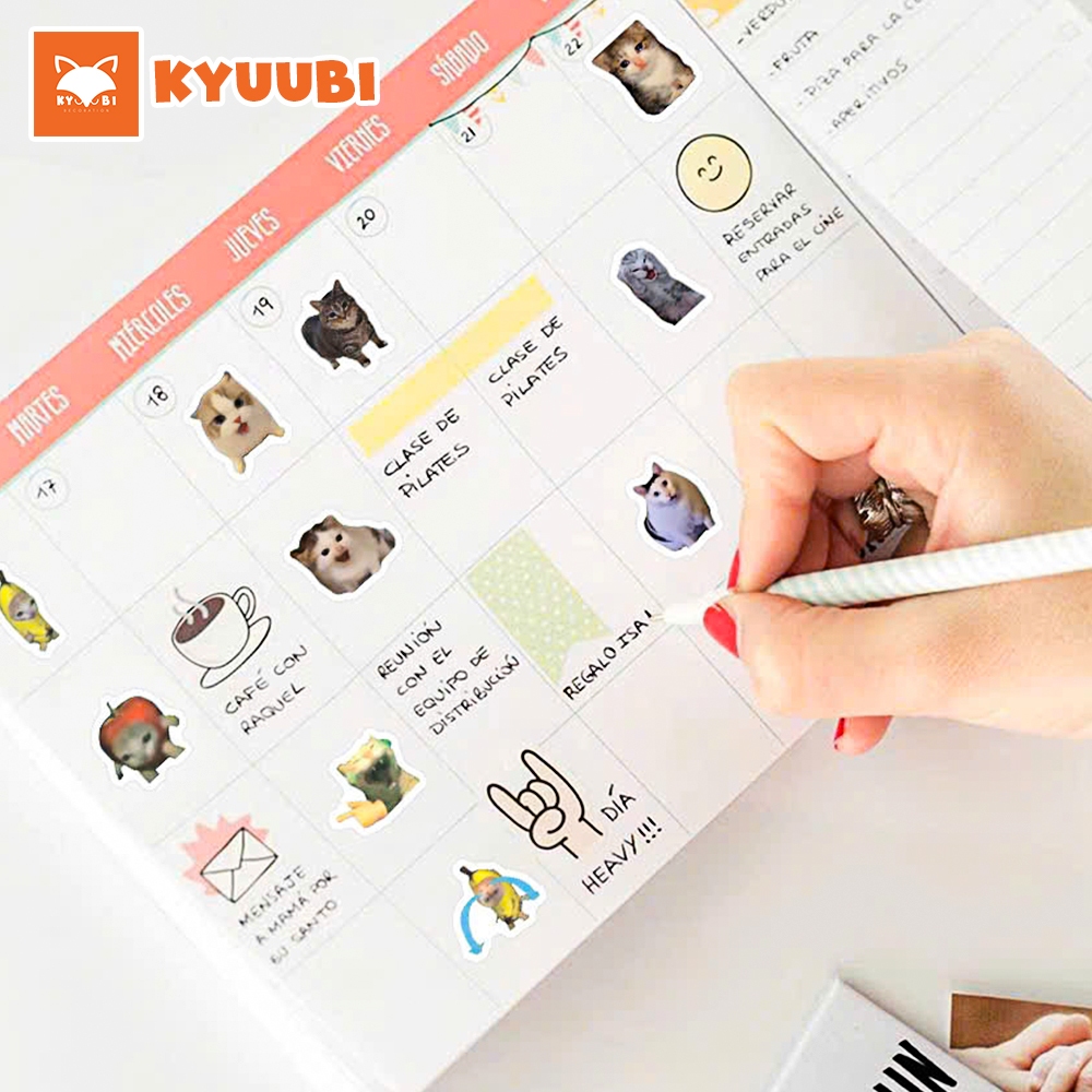 (500 pcs) Sticker Cuộn Meme Mèo - Hình Dán Mèo Vui Nhộn, Tem Dán Gói ...