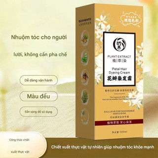 Kem Nhuộm Tóc Phủ Bạc Plant Extract 500ml - Thuốc Nhuộm Tóc Thảo Dược Đen Nâu Tự Nhiên Tại Nhà