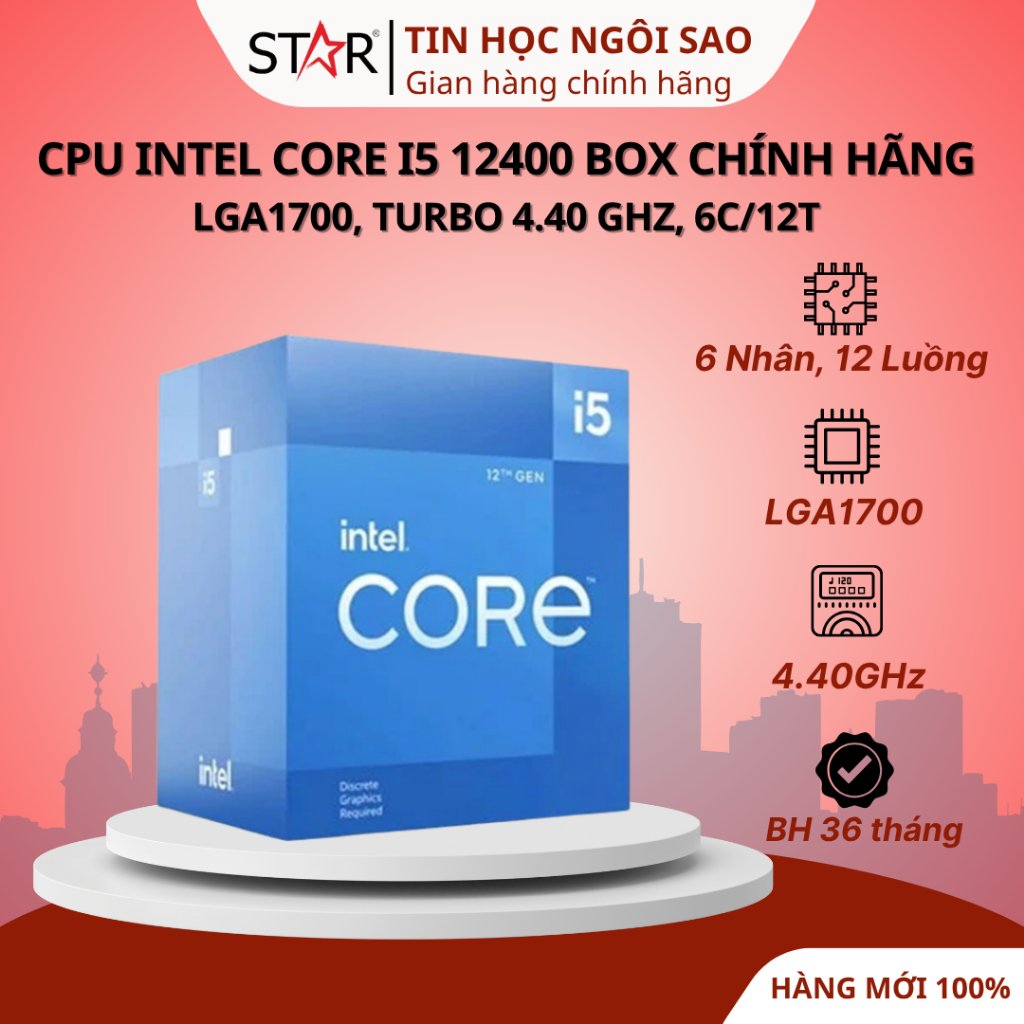 CPU Intel Core I5 12400 | LGA1700, Turbo 4.40 GHz, 6C/12T, 18MB, Box ...