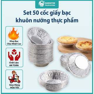 Cốc giấy bạc khuôn nướng thực phẩm bánh tart trứng hàu tiện dụng đế chén lót