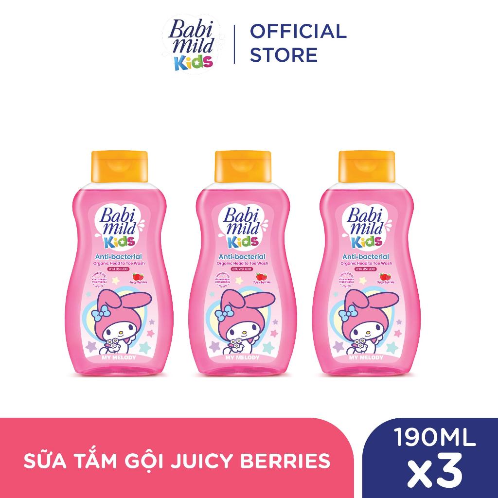 Combo 3 Sữa tắm gội toàn thân trẻ em Babi Mild Kids 190ML