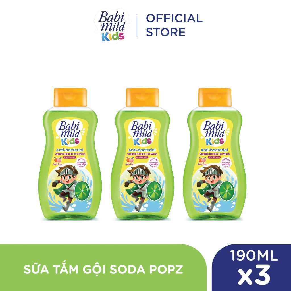 Combo 3 Sữa tắm gội toàn thân trẻ em Babi Mild Kids 190ML