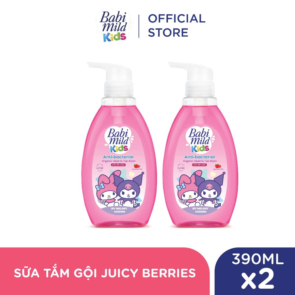 Combo 2 Sữa tắm gội toàn thân trẻ em Babi Mild Kids 390ML