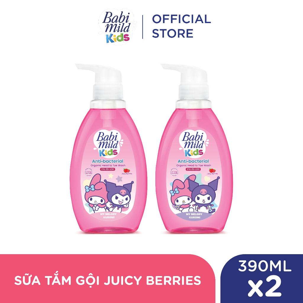 Combo 2 Sữa tắm gội toàn thân trẻ em Babi Mild Kids 390ML