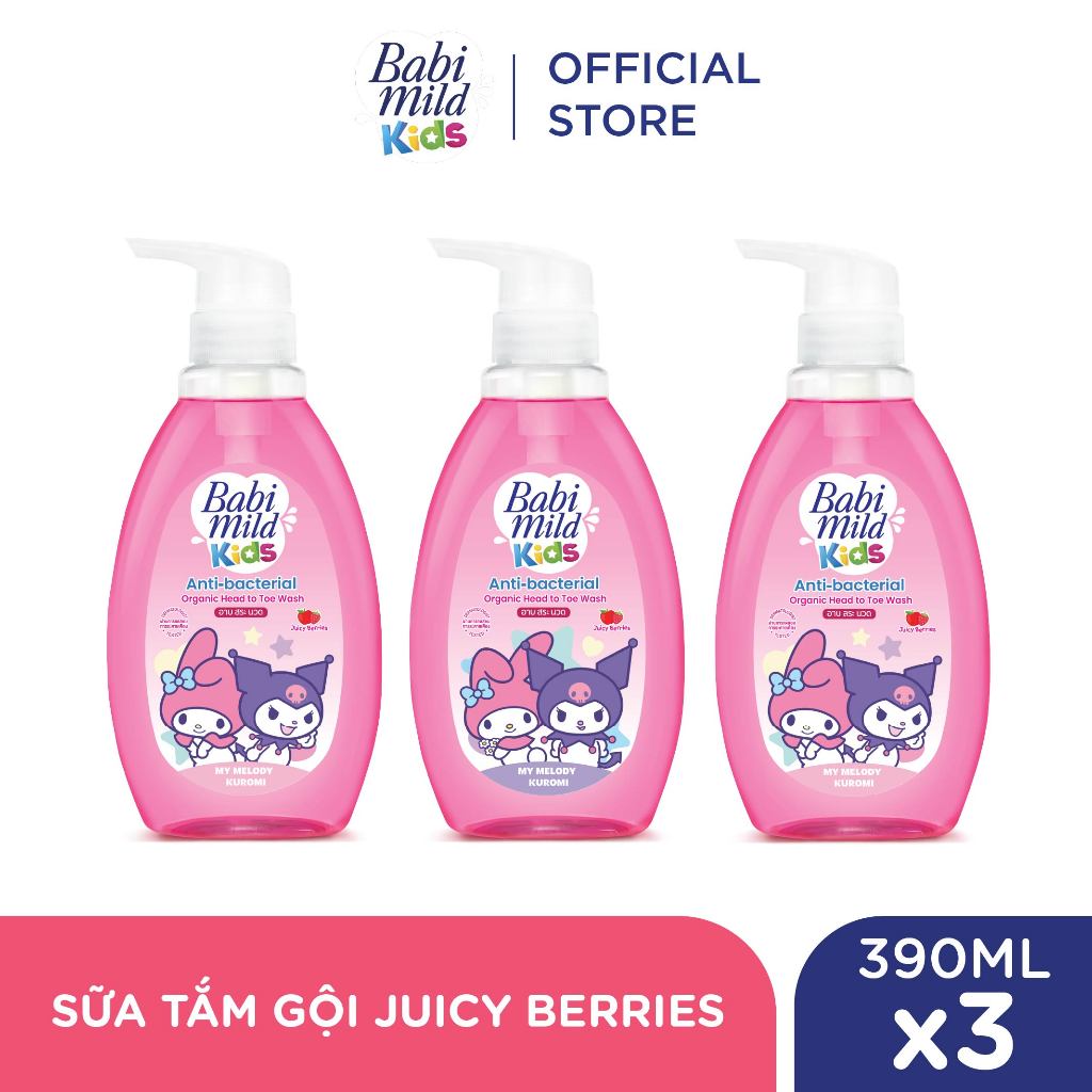 Combo 3 Sữa tắm gội toàn thân trẻ em Babi Mild Kids 390ML
