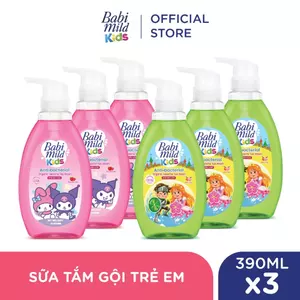 Combo 3 Sữa tắm gội toàn thân trẻ em Babi Mild Kids 390ML