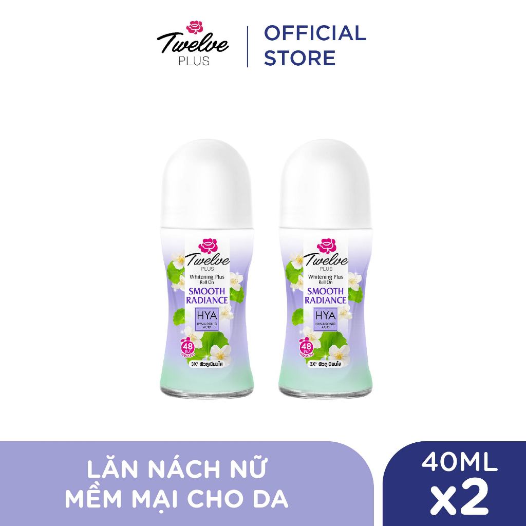 Combo 2 Lăn nách nữ Twelve Plus mềm mại cho da 40ML