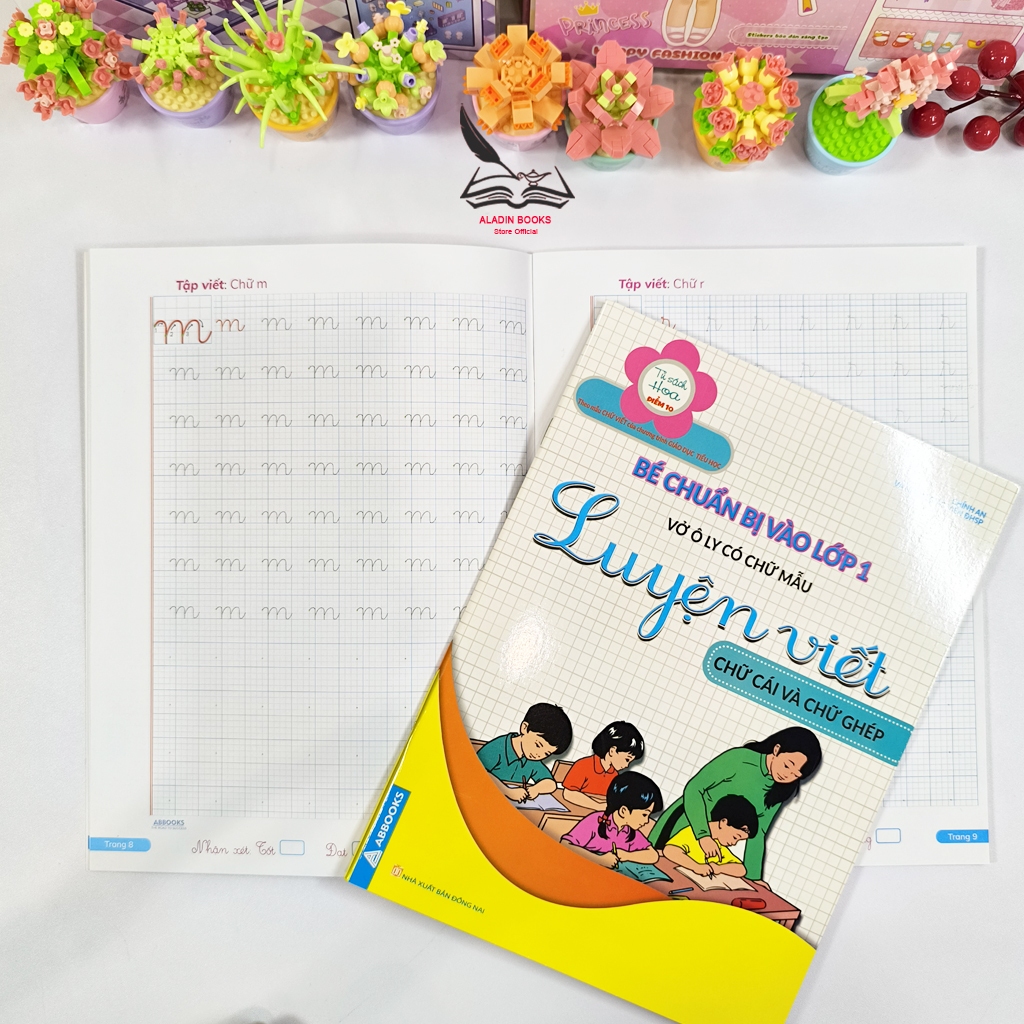 Sách- Bộ 2 Quyển Vở Luyện Viết Bé Chuẩn Bị Vào Lớp 1 – Vở Ô Ly Có Chữ Mẫu-NCB-Chữ Số-Chữ Cái