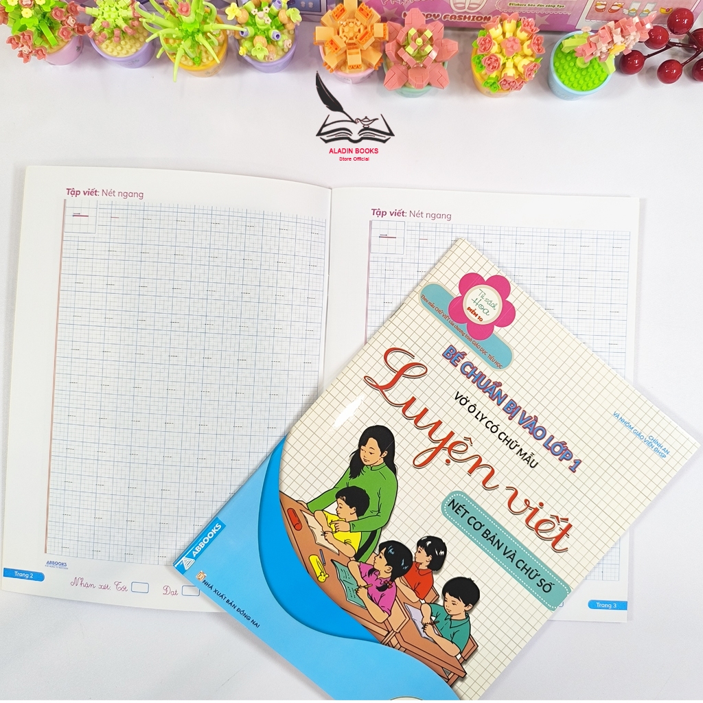 Sách- Bộ 2 Quyển Vở Luyện Viết Bé Chuẩn Bị Vào Lớp 1 – Vở Ô Ly Có Chữ Mẫu-NCB-Chữ Số-Chữ Cái