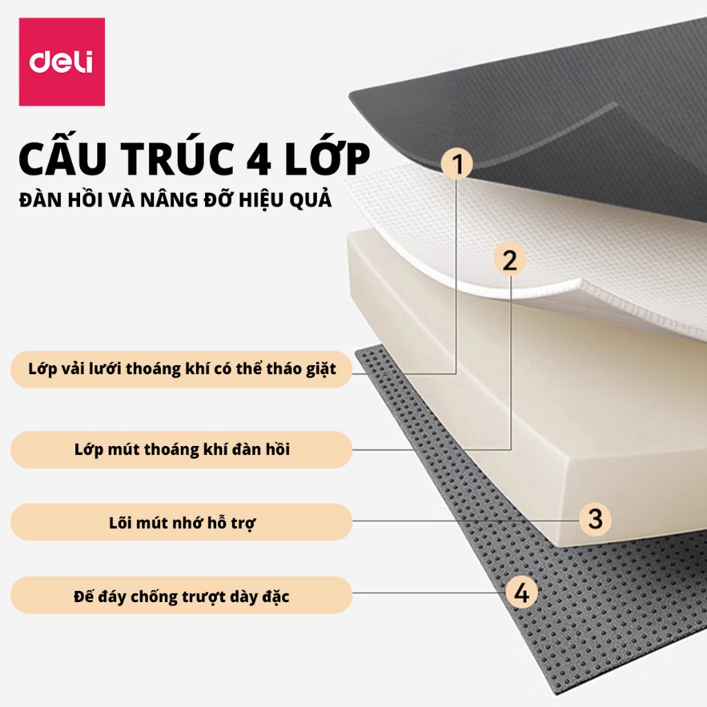 Đệm ngồi Deli nhiều phiên bản nệm lót ghế cao su non siêu đàn hồi Đệm mông chống trĩ chống đau ê mông êm ái thoải mái | BigBuy360 - bigbuy360.vn