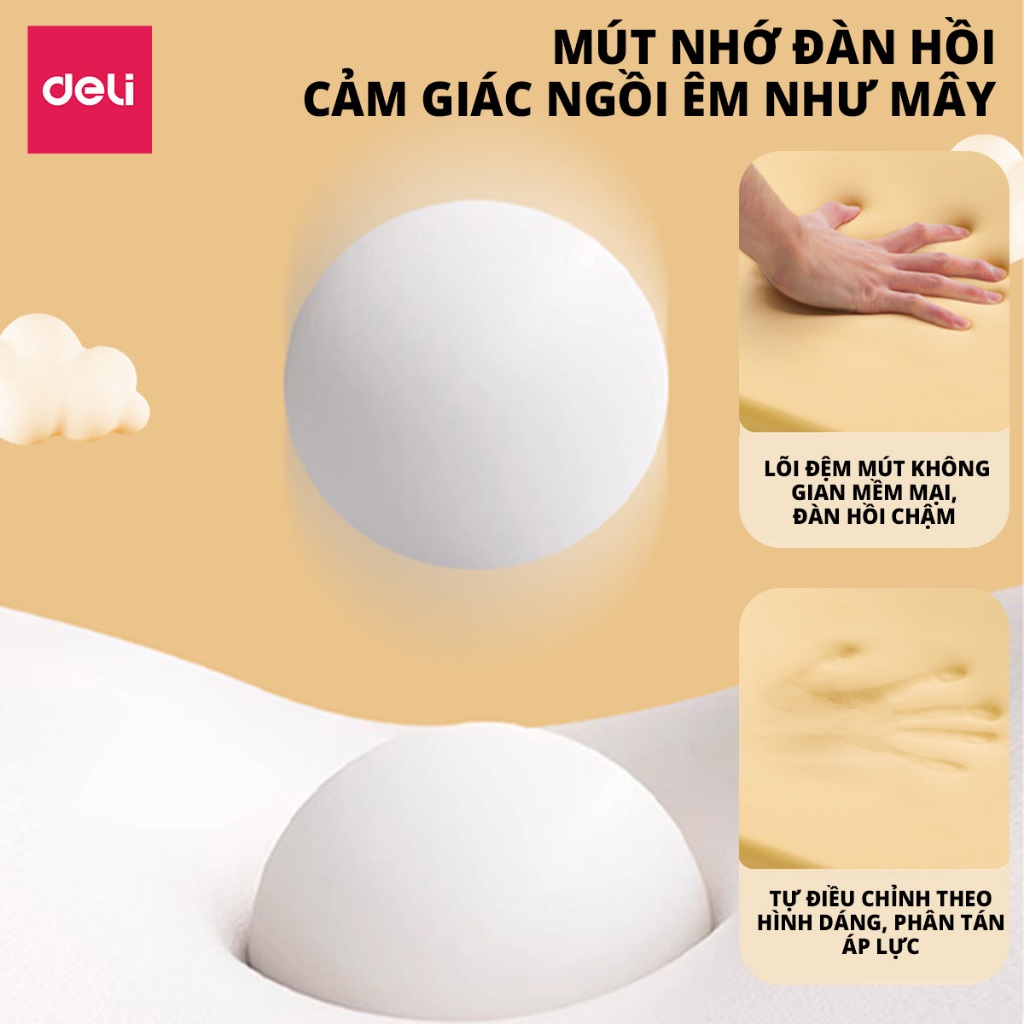 Đệm ngồi Deli nhiều phiên bản nệm lót ghế cao su non siêu đàn hồi Đệm mông chống trĩ chống đau ê mông êm ái thoải mái | BigBuy360 - bigbuy360.vn