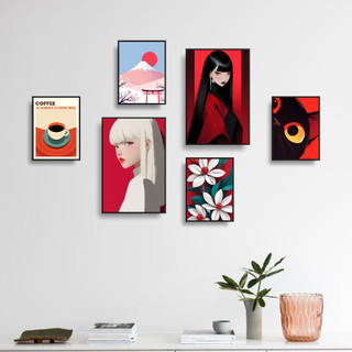 COMBO 6 Tranh Decor Phòng, Tranh Dán Tường Decor, Chất Liệu Formex.