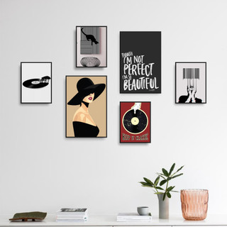 COMBO 6 Tranh Decor Phòng, Tranh Dán Tường Decor, Chất Liệu Formex.