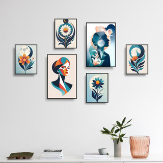 COMBO 6 Tranh Decor Phòng, Tranh Dán Tường Decor, Chất Liệu Formex.