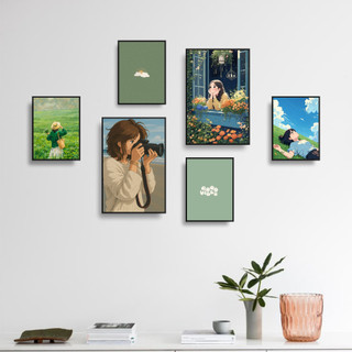 COMBO 6 Tranh Decor Phòng, Tranh Dán Tường Decor, Chất Liệu Formex.