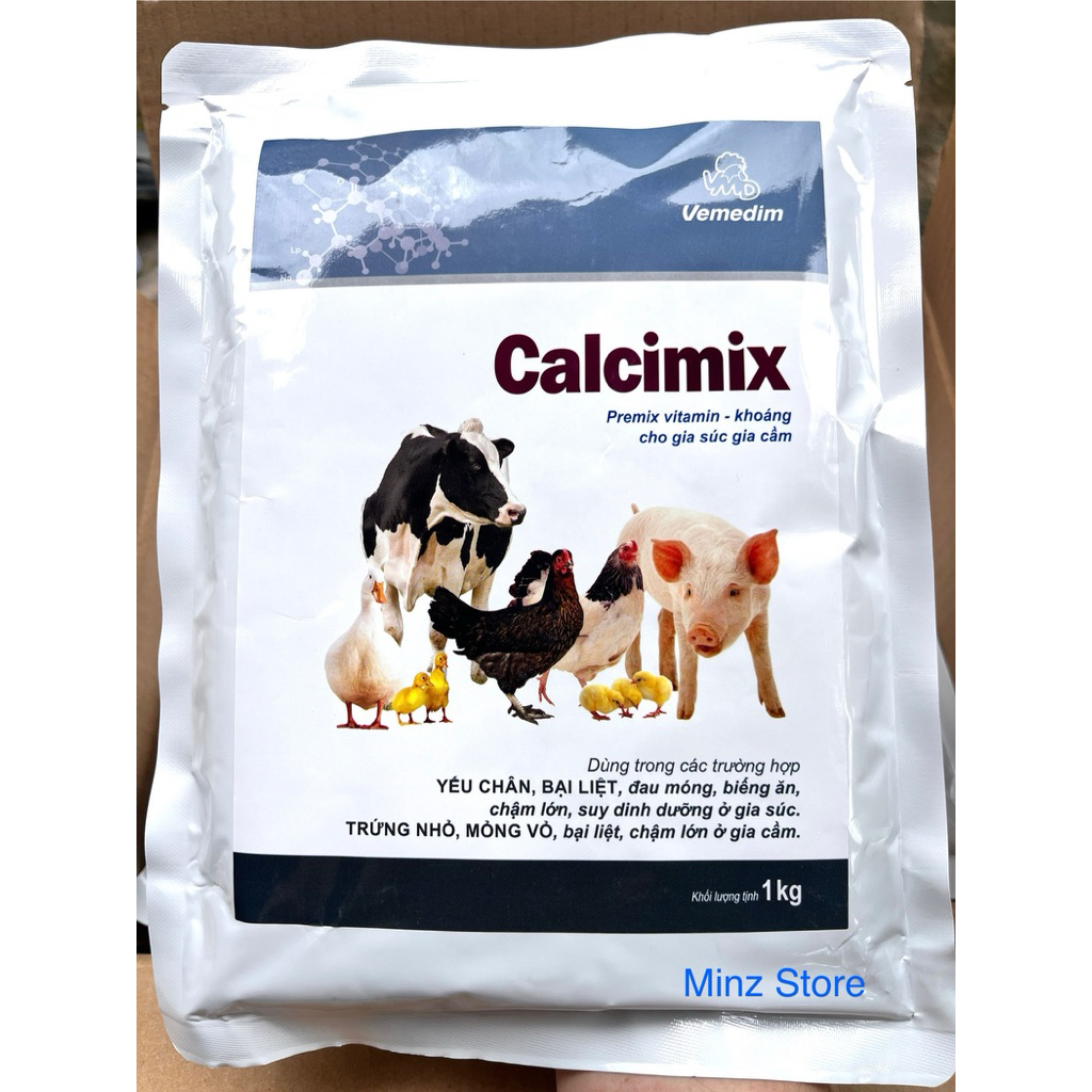 Calcimix Vemedim cung cấp Calci, Vitamin và Khoáng cho gia súc, gia cầm (1Kg)
